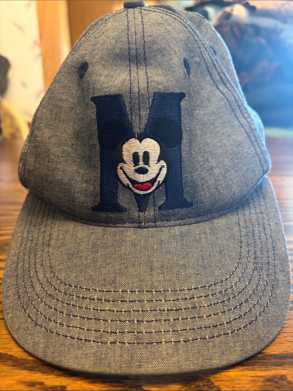 Disney blue Baseball Cap with Embroidered Mickey M